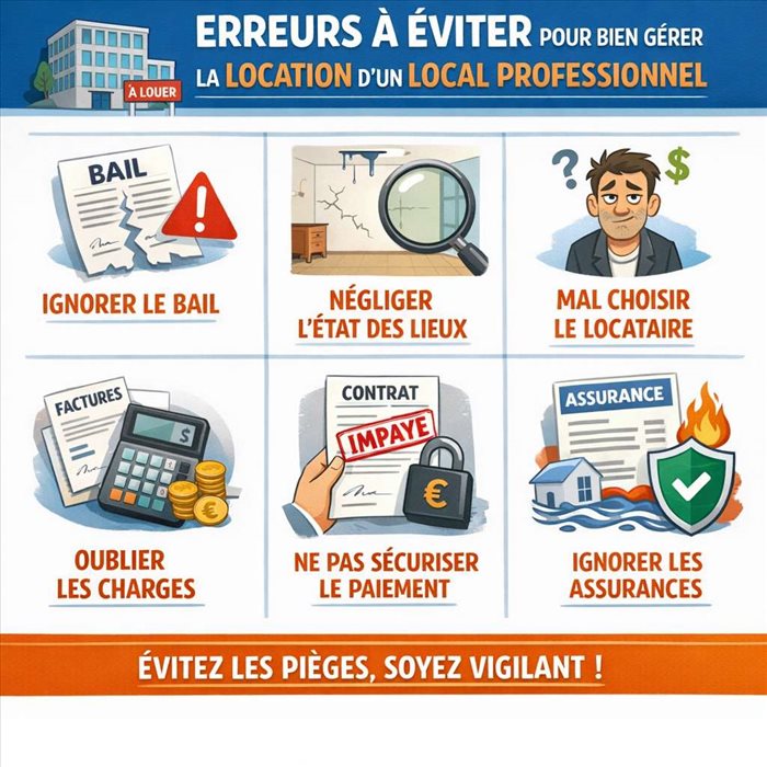Location de local professionnel : erreurs à éviter et conseils